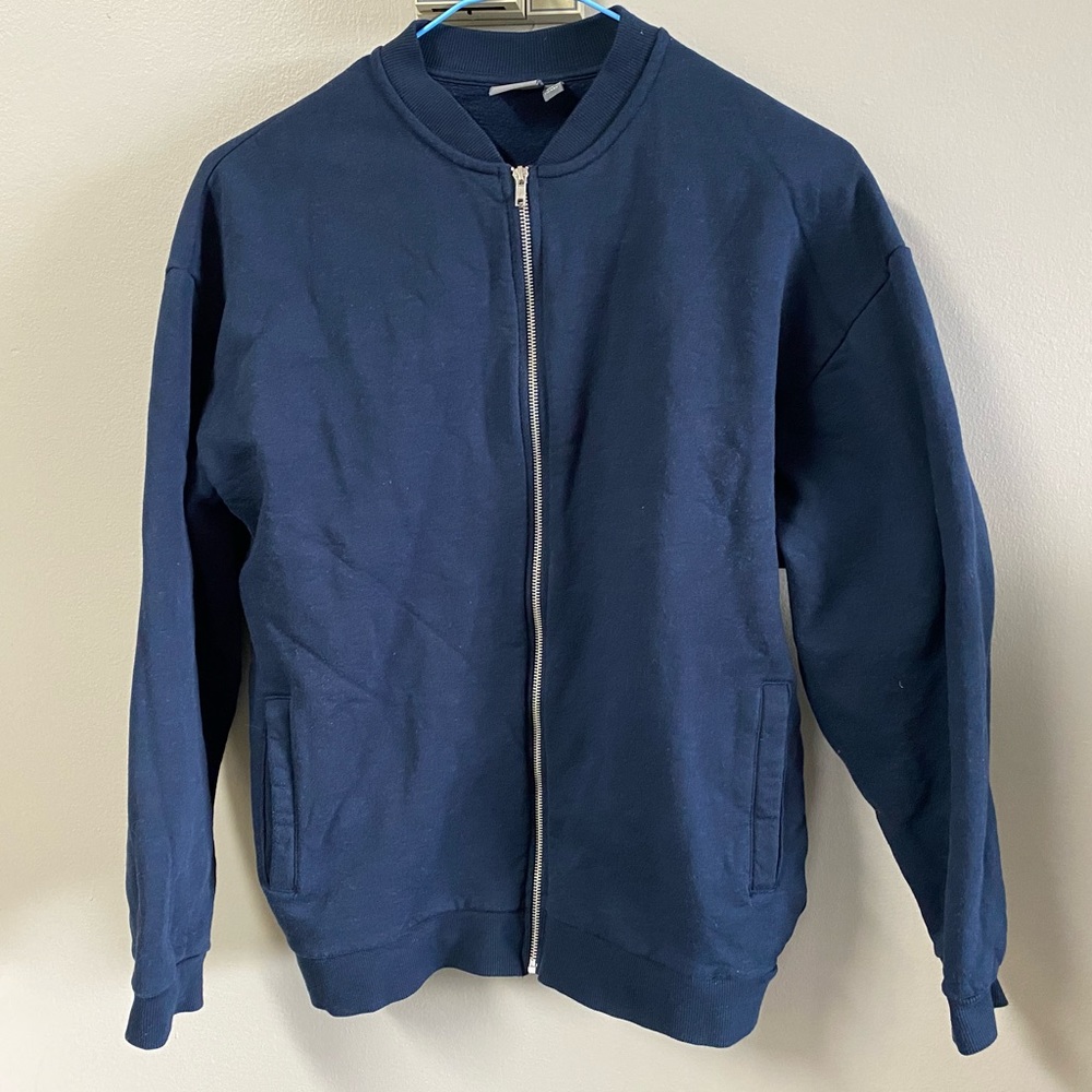 Men ASOS Navy Bomber Jacket Size S